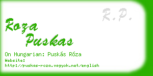 roza puskas business card
